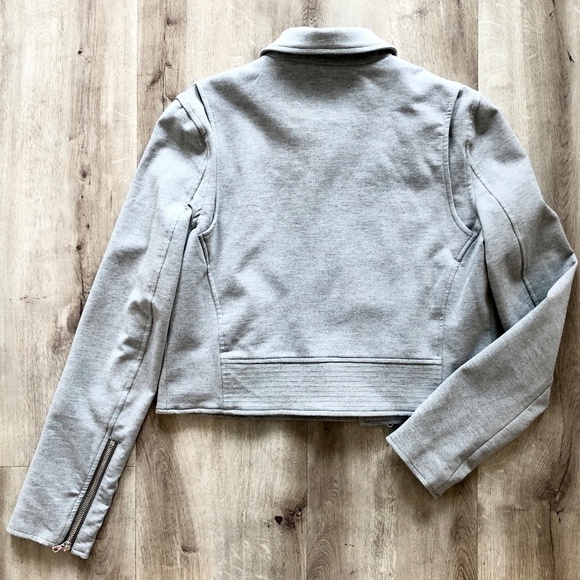 KIT AND ACE, Moto style, Crop Jacket, Heather Grey, Size 8, Very Nice Condition - Picture 10 of 14